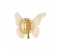 Applique da parete per interni, camera da letto, corridoio, moderna, a forma di farfalla, lampada creativa in ferro e acrilico con finitura dorata, 10W decorativa, per soggiorno, camera dei bambini.