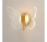 Applique da Parete per Interni, Lampade da Parete A LED con 3 modalità di Colore, Applique da Parete Cablata in Acrilico con Design A Farfalla, per Camera da Letto, Comodino