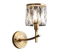 Applique da Parete per Interni, Tutte in Rame e Cristallo,Da da Parete Moderna in Ottdorato, Apparecchio Di Illuminazia Filo per Bagno, Camera da Letto, Corridoio, Soggiorno, Applique per Soggiorno, A