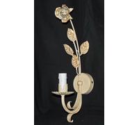 Applique da parete per interno shabby chic avorio oro in ferro forgiato art.332