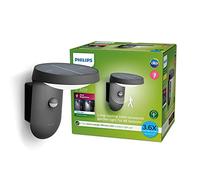 Philips LED Tyla, Lampada da Parete per Esterni a Energia Solare, Luce Naturale, Sensore di Movimento Integrato, IP44, 1.2W