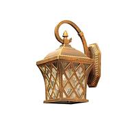 Applique da Parete Piccola Quadrata da Esterno, Lanterna in Vetro per Portico, E27,Da da Parete Rustica per Esterni,Da da Alba, Alluminio Pressofuso, Bronzo Lucidato a Olio, Luce da Esterno con Classi