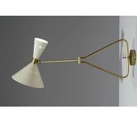 Applique Da Parete Regolabile Italiana Diabolo Moderna In Ottone Con 2 Lampadine