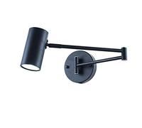 Applique da parete Retro, Lampada da parete Orientabile a Braccio Lungo in Metallo, 3000K Bianco Caldo 360 ° Lampada da Letto Flessibile Luce Camera da Letto Soggiorno Illuminazione Interna,Nero