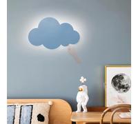 Applique da Parete Ricaricabile Tramite USB Dimmerabile con Telecomando Modello Cloud con Interruttore Touch per Camerette Camerette per Bambini Soggiorni (Blu)