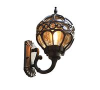 Applique da Parete Rustica, Lanterna, Lampada da Parete in Stile Vintage Industriale, Paralume in Vetro, apparecchio di Illuminazione E27 per Villa, Patio, Balcone, soffitta, luci da Parete, Set
