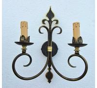 Applique da parete rustico con 2 luci forgiato a mano lampada rustica art.286