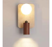 Applique da Parete Semplice da Comodino, Applique da Parete Regolabile in Pietra Naturale, Lampada da Parete Quadrata Moderna di metà secolo per Camera da Letto, Lampada da Parete in Vetro latti