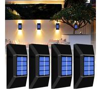 Applique da Parete Solare, 4 Pezzi Applique Solare, Impermeabili IP65 Luce Solare Esterno, Lampada Solare da Parete, Su & Giù illuminazione, Lampada da Parete Solari per Giardino Balcone Recinzione