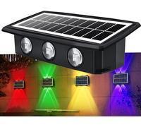 Applique da Parete Solare 6 LED RGB Sensore Crepuscolare IP65 Giardino Esterni