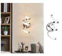 Applique da parete spirale vortice led 15W design moderno argento lampada muro camera salotto corridoio bagno luce naturale bianco calda (Luce Bianca fredda)