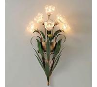 Applique da Parete Vintage A Forma di Fiore, Stile Country Pastorale Francese, Creativa Led Lampada da Parete per Ingresso, Camera da Letto, Corridoio (6 Luci Trasparenti)