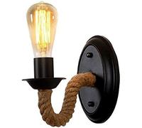 Applique da Parete Vintage, Creativa, retrò, Industriale, E27, per Interni, in Legno, Comodino, per Soggiorno/Camera da Letto/Studio/Ristorante, Lampada da Parete per Arredamento casa