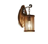 Applique da Parete Vintage in Legno, Stile Rustico, Decorazioni per Interni, Illuminazione Industriale, Lampada da Parete a Gabbia, per Soggiorno, Camera da Letto, Bar, caffè, Ristorante, Edison