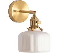 Applique da Parete Vintage in Ottone per Bar, Decorazione per la casa, in Vetro opalino, per Camera da Letto, Lampada da Parete in Stile Nordico costiero, Lampada da toeletta, Lampada da Parete i