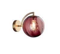 Applique da Parete Vintage, Lampada da Parete a Globo di metà secolo con Paralume in Vetro Rigato, Lampada da Parete Moderna retrò G9, Applique in Vetro cablate per Camera da Letto