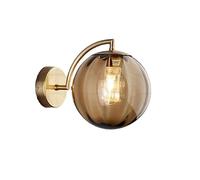 Applique da Parete Vintage, Lampada da Parete a Globo di metà secolo con Paralume in Vetro Rigato, Lampada da Parete Moderna retrò G9, Applique in Vetro cablate per Camera da Letto, Soggiorno, co
