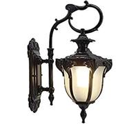 Applique da Parete Wmmner da Giardino Europeo in Alluminio V-Intage Lanterne industriali per Esterni Lampade in Vetro antipioggia/Nero/54 * 33 cm