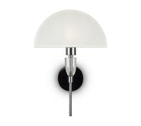 Applique Contemporanea Prima Metallo Cromo Diffusore Cotone Bianco