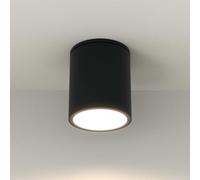 Applique da soffitto Cilindrica PAR30 IP54 in Alluminio e Vetro - Nera