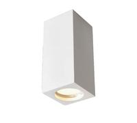 Vetrineinrete® Applique da soffitto in gesso verniciabile a forma di cilindro o cubo con a attacco per faretto Gu10 14x7 cm (Cubo)