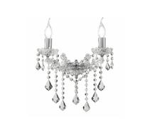 APPLIQUE DAMASCO 2 LUCI CRISTALLO E CROMO ATTACCO E14