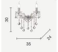 APPLIQUE DAMASCO 2 LUCI OTTANIO E CROMO ATTACCO E14