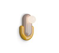 Applique Deco Eclair Ceramica Grigio Sabbia Giallo 1 Luce G9