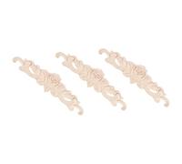 Applique decorative in legno beige intagliato 3 pezzi per mobili | Motivi scolpiti, stile classico ed elegante, facili da installare, adatte per decorare la casa e da dipingere
