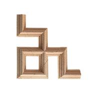 Applique decorative in legno Modanature in legno intagliato, decalcomania for armadietto con cornice non verniciata for applique angolari for decorazioni artigianali for mobili for la casa(12cm)