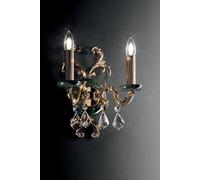 Applique di lusso da parete in ottone oro cristallo e marmo verde MS-153