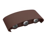 Applique doppia emissione di luce 6 led 16w up & down rosso ruggine IP65 [EEK: F]