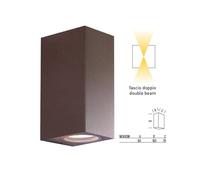 APPLIQUE LED DA PARETE A DOPPIO FASCIO COLORE CORTEN MOD. TOLEDO