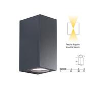 APPLIQUE LED DA PARETE A DOPPIO FASCIO COLORE ANTRACITE MOD. TOLEDO