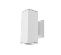 applique doppio fascio luminoso in metallo 230v GU10 bianco 2 luci IP65
