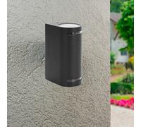 Applique doppio lampada da parete muro portafaretto gu10 esterno ip54 nero [EEK: A]