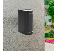 Applique doppio lampada da parete muro portafaretto gu10 esterno ip54 nero [EEK: A]