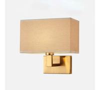 Applique Dorate per la Decorazione della casa, Paralume in Tessuto di Lino, Stile Rustico, Lampada da Parete Nera per Bagno, luci da Comodino per Interni con Cablaggio Fisso, luci Decorative