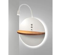 Fabas Luce Lampada a LED da lettura Dual, retroilluminata, legno, mensola, dimmerabile Fabas Luce