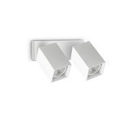 DYNAMITE FARETTO BIANCO ORIENTABILE 2 LUCI ATTACCO GU10 16,5CM LAMPADINA INCLUSA QUADRATA