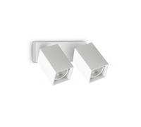 DYNAMITE FARETTO BIANCO ORIENTABILE 2 LUCI ATTACCO GU10 16,5CM LAMPADINA INCLUSA QUADRATA