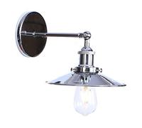 Applique Edison a 1 Luce con Paralume in Ferro Cromato Regolabile, Attacco E27 Vintage, Lampada da soffitto Moderna per Interni