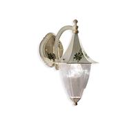 Applique Esterno Classica Arezzo Ferro E Ceramica Bianco Sfumato Oro 1 Luce E27