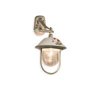 Applique Esterno Classica Bari Metallo Ceramica Bianco Sfumato Oro 1 Luce E27