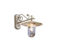 Applique Esterno Classica Genova Metallo Ceramica Bianco Sfumato Oro 1 Luce E27