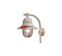 Applique Esterno Classica Imperia Metallo Ceramica Bianco Sfumato 1 Luce E27