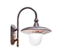 Applique Esterno Classica Latina Metallo Ceramica Nero Sfumato Rame 1 Luce E27