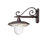 Applique da esterno in materiale Ceramico LINEA LATINA 38x36x h 47 cm peso 2,05 kg - Attacco Lampada E 27 interno esterno, con vetri Nero Sfumato Rame rame