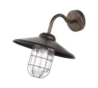Applique Esterno Classica Melgoa Metallo Rame Vetro Bianco 1 Luce E27