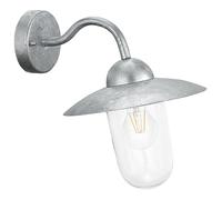 Applique Esterno Classica Milton Acciaio Grigio Vetro Bianco E27